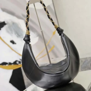 Saint Laurent YSL Women Amalia Small Hobo In Lambskin-Black