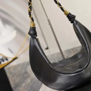 Saint Laurent YSL Women Amalia Small Hobo In Lambskin-Black