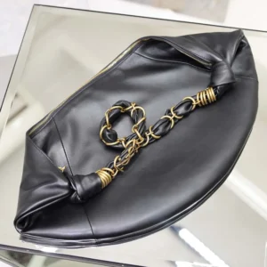 Saint Laurent YSL Women Amalia Small Hobo In Lambskin-Black