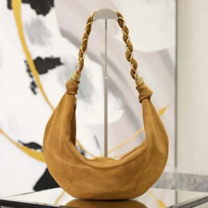 Saint Laurent YSL Women Amalia Small Hobo In Lambskin-Brown