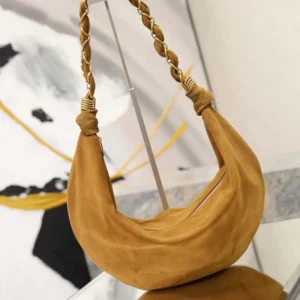 Saint Laurent YSL Women Amalia Small Hobo In Lambskin-Brown