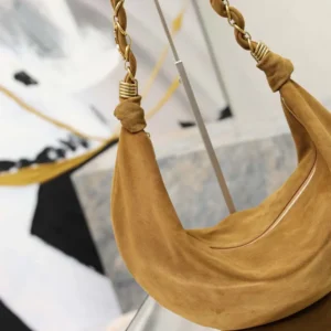 Saint Laurent YSL Women Amalia Small Hobo In Lambskin-Brown