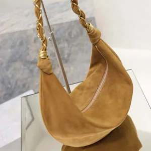 Saint Laurent YSL Women Amalia Small Hobo In Lambskin-Brown