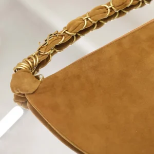 Saint Laurent YSL Women Amalia Small Hobo In Lambskin-Brown