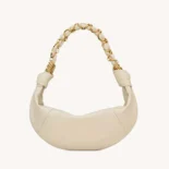 Saint Laurent YSL Women Amalia Small Hobo In Lambskin-White