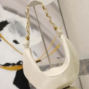 Saint Laurent YSL Women Amalia Small Hobo In Lambskin-White