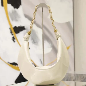Saint Laurent YSL Women Amalia Small Hobo In Lambskin-White
