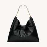 Saint Laurent YSL Women Hortense Hobo In Shiny Leather Black
