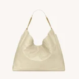 Saint Laurent YSL Women Hortense Hobo In Shiny Leather White