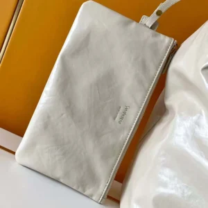 Saint Laurent YSL Women Hortense Hobo In Shiny Leather White