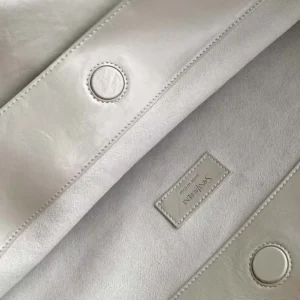 Saint Laurent YSL Women Hortense Hobo In Shiny Leather White