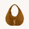 Saint Laurent YSL Women Icare Hobo In Quilted Suede Brown