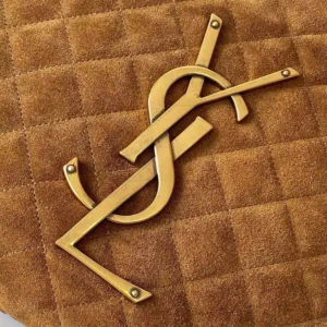 Saint Laurent YSL Women Icare Hobo In Quilted Suede Brown