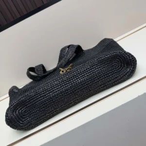 Saint Laurent YSL Women Icare In Raffia Black 772191GA