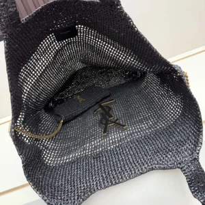 Saint Laurent YSL Women Icare In Raffia Black 772191GA