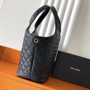 Saint Laurent YSL Women Icare Medium In Quilted Nappa Black