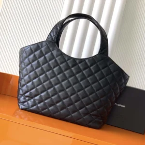 Saint Laurent YSL Women Icare Medium In Quilted Nappa Black