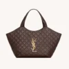 Saint Laurent YSL Women Icare Medium In Quilted Nappa Burgundy