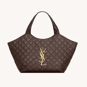 Saint Laurent YSL Women Icare Medium In Quilted Nappa Burgundy