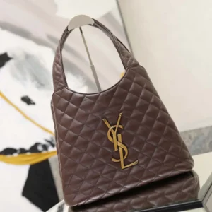 Saint Laurent YSL Women Icare Medium In Quilted Nappa Burgundy