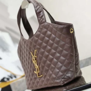 Saint Laurent YSL Women Icare Medium In Quilted Nappa Burgundy