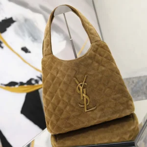 Saint Laurent YSL Women Icare Medium In Quilted Suede