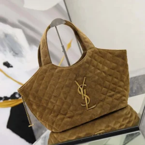 Saint Laurent YSL Women Icare Medium In Quilted Suede