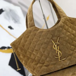 Saint Laurent YSL Women Icare Medium In Quilted Suede