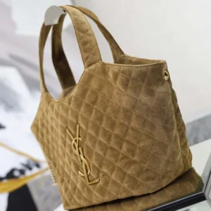 Saint Laurent YSL Women Icare Medium In Quilted Suede