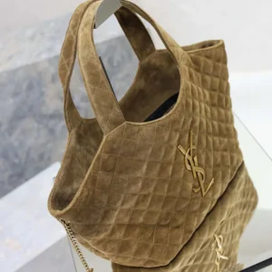 Saint Laurent YSL Women Icare Medium In Quilted Suede
