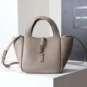 Saint Laurent YSL Women Le 5 À 7 Baby Bea In Grained Leather-Light Cumin