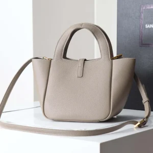 Saint Laurent YSL Women Le 5 À 7 Baby Bea In Grained Leather-Light Cumin
