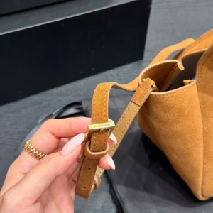 Saint Laurent YSL Women Le 5 À 7 Baby Bea In Suede Brown