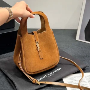 Saint Laurent YSL Women Le 5 À 7 Baby Bea In Suede Brown
