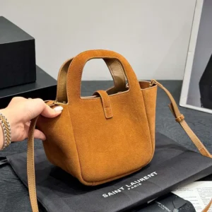 Saint Laurent YSL Women Le 5 À 7 Baby Bea In Suede Brown