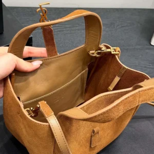 Saint Laurent YSL Women Le 5 À 7 Baby Bea In Suede Brown