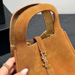 Saint Laurent YSL Women Le 5 À 7 Baby Bea In Suede Brown
