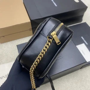 Saint Laurent YSL Women Loulou Camera Bag In Matelassé Lambskin-Black