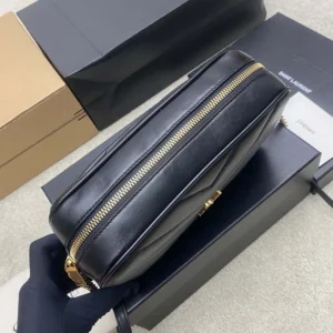 Saint Laurent YSL Women Loulou Camera Bag In Matelassé Lambskin-Black