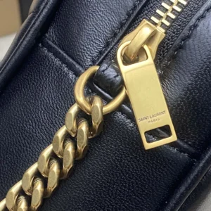 Saint Laurent YSL Women Loulou Camera Bag In Matelassé Lambskin-Black
