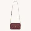 Saint Laurent YSL Women Loulou Camera Bag In Matelassé Lambskin-Rouge Cabernet