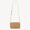 Saint Laurent YSL Women Loulou Camera Bag in Matelasse Lambskin-Natural Tan