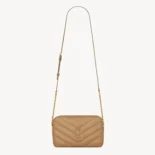 Saint Laurent YSL Women Loulou Camera Bag in Matelasse Lambskin-Natural Tan