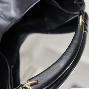 Saint Laurent YSL Women Mombasa Medium In Leather-Black 862029AA