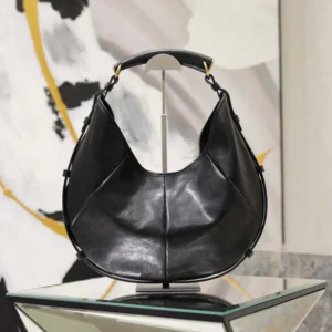Saint Laurent YSL Women Mombasa Medium In Leather-Black 862029AA