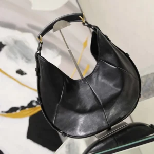 Saint Laurent YSL Women Mombasa Medium In Leather-Black 862029AA
