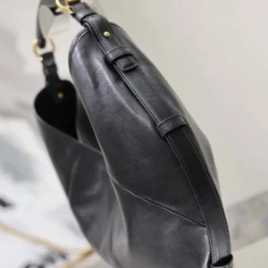 Saint Laurent YSL Women Mombasa Medium In Leather-Black 862029AA