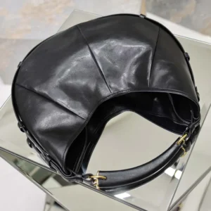 Saint Laurent YSL Women Mombasa Medium In Leather-Black 862029AA
