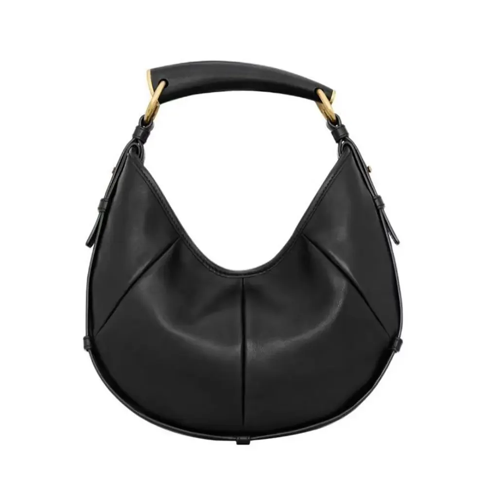 Saint Laurent YSL Women Mombasa Medium In Leather-Black 862029AA