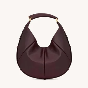 Saint Laurent YSL Women Mombasa Medium In Leather-Rouge Cabernet 862029AA